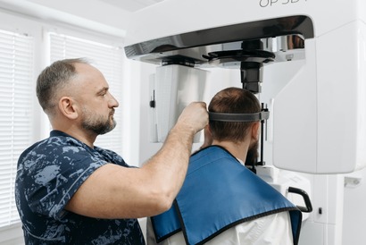 patient receiving a dental x-ray